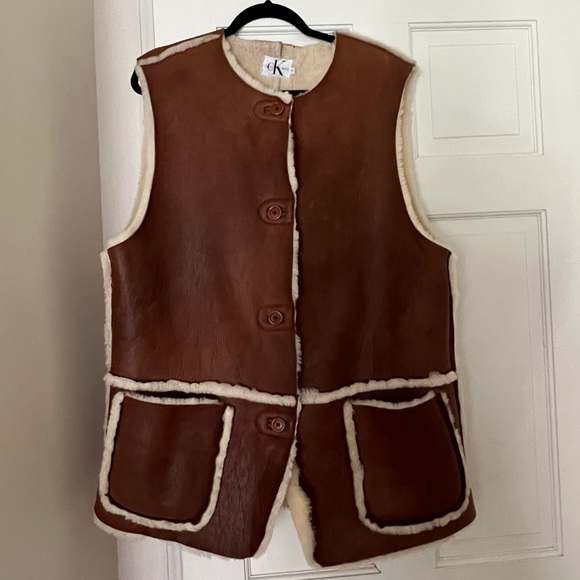 Vintage Calvin Klein shearling vest - Picture 1 of 7